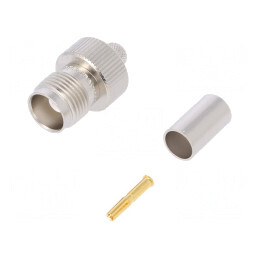 Mufă TNC Mamă Drept 50Ω Crimpat PTFE Aurit | Electronic-mag.ro | Componente Electronice
