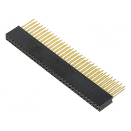 Soclu; şiruri pini; mamă; 2,54mm; PIN: 64; THT; pentru PCB; aurit