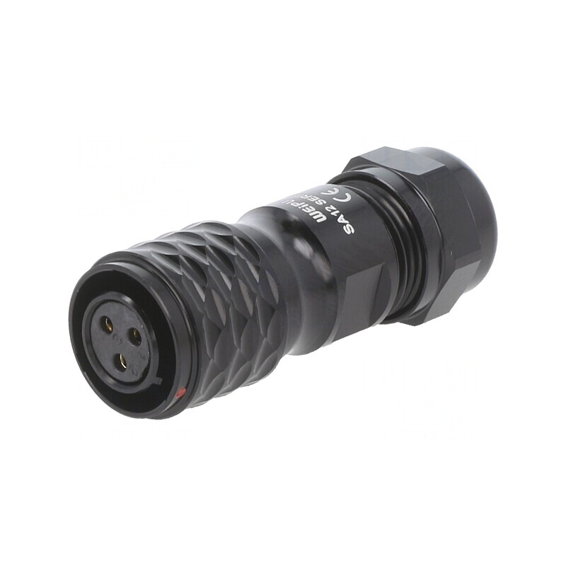 Mufă SA12 mamă 3 PIN IP67 13A 250V pentru cablu | Electronic-mag.ro | Componente Electronice