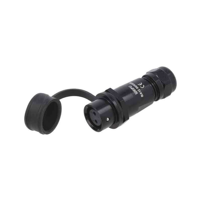 Mufă SA12 Mamă 2 PIN IP67 13A 250V Lipire pe Cablu | Electronic-mag.ro | Componente Electronice