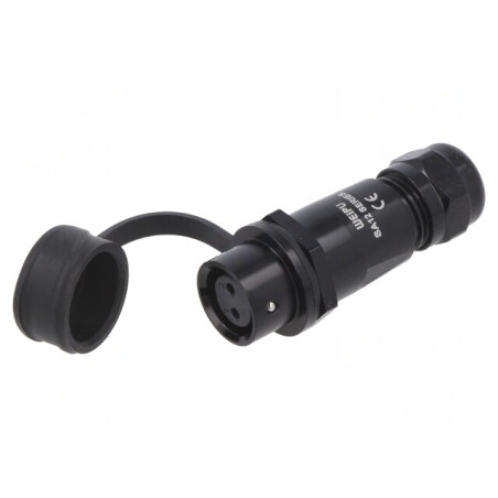 Mufă SA12 Mamă 2 PIN IP67 13A 250V Lipire pe Cablu | Electronic-mag.ro | Componente Electronice