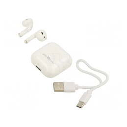 Căști Wireless cu Microfon Alb USB-C  | Electronic-mag.ro | Componente Electronice