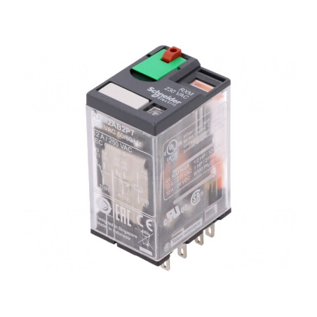 Releu Electromagnetic DPDT 230VAC 12A | Electronic-mag.ro | Componente Electronice