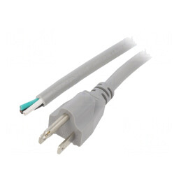 Cablu Alimentare 3x16AWG NEMA 5-15 PVC 5m Gri 13A 125V | Electronic-mag.ro | Componente Electronice