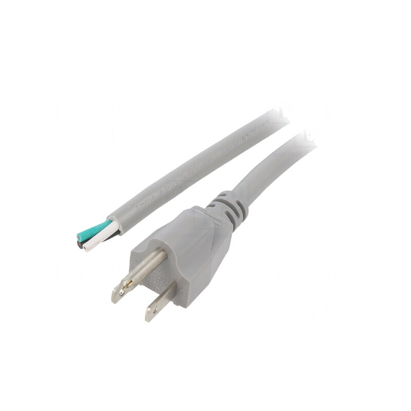 Cablu Alimentare 3x16AWG NEMA 5-15 PVC 5m Gri 13A 125V | Electronic-mag.ro | Componente Electronice