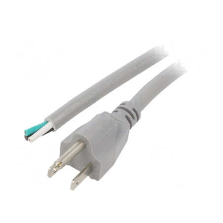 Cablu Alimentare 3x16AWG NEMA 5-15 PVC 5m Gri 13A 125V | Electronic-mag.ro | Componente Electronice