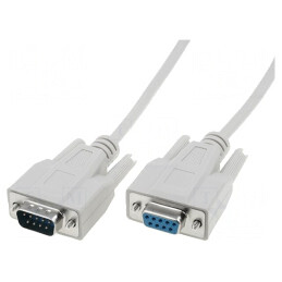 Cablu | D-Sub 9pin soclu,D-Sub 9pin mufă | 10m | gri | conexiune 1: 1 | AK-610203-100-E