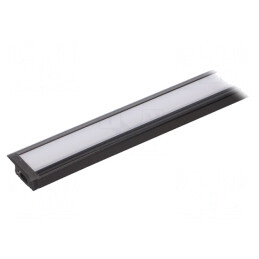 Profil Aluminiu Încastrat Negru 1m pentru Module LED | Electronic-mag.ro | Componente Electronice