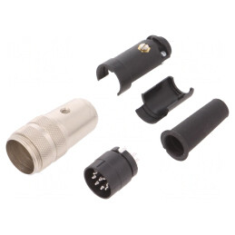 Mufă Conector M16 8 PIN Argintat IP40 | Electronic-mag.ro | Componente Electronice