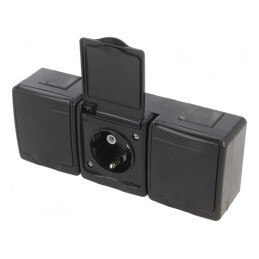 Conector Alimentare AC 250V 16A Negru Murale | Electronic-mag.ro | Componente Electronice