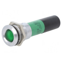 Lampă de control LED verde 230V Ø16mm