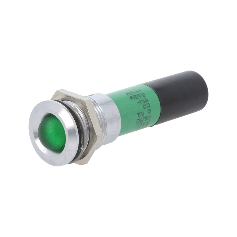 Lampă de control LED verde 230V Ø16mm | Electronic-mag.ro | Componente Electronice
