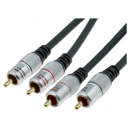 Cablu RCA dublu 1.8m negru | Electronic-mag.ro | Componente Electronice