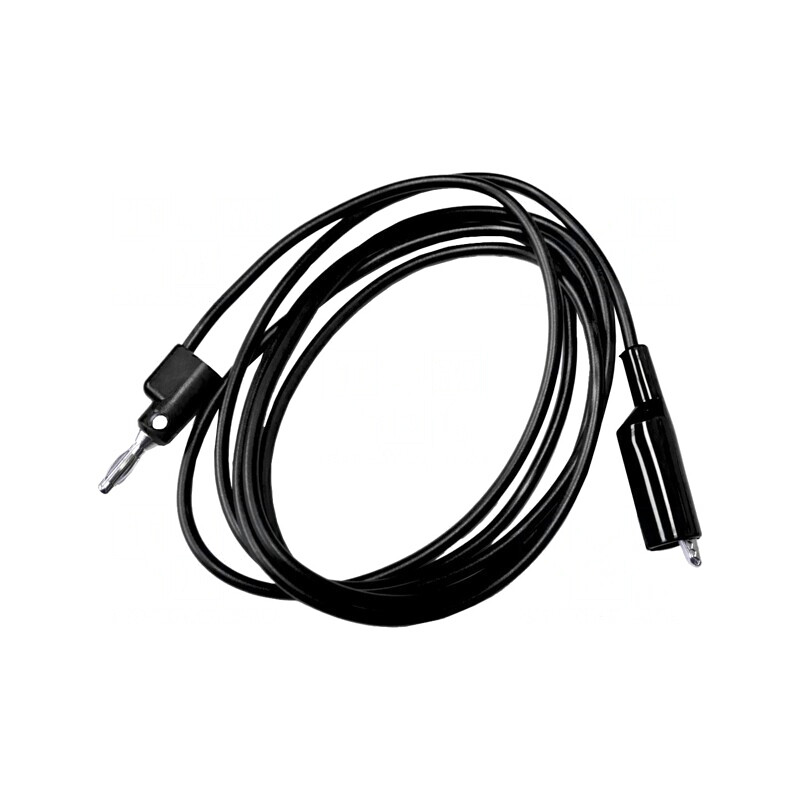 Cablu măsurare 10A mufă banană 4 mm clemă crocodil neagră | Electronic-mag.ro | Componente Electronice