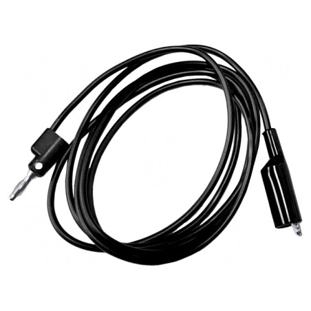 Cablu măsurare 10A mufă banană 4 mm clemă crocodil neagră | Electronic-mag.ro | Componente Electronice