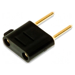 Conector Stackabil Banană 2mm Negru Aurit | Electronic-mag.ro | Componente Electronice