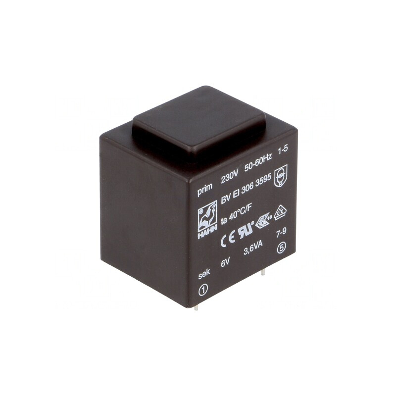 Transformator încapsulat 6V 600mA PCB 3,6VA 230VAC | Electronic-mag.ro | Componente Electronice