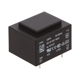 Transformator încapsulat 1,3VA 230VAC 12V 108mA PCB | Electronic-mag.ro | Componente Electronice