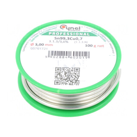 Sârmă de lipit fără plumb 3mm 100g | Electronic-mag.ro | Componente Electronice