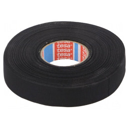 Bandă Textilă Neagră Automotive 19mm x 25m 150°C | Electronic-mag.ro | Componente Electronice