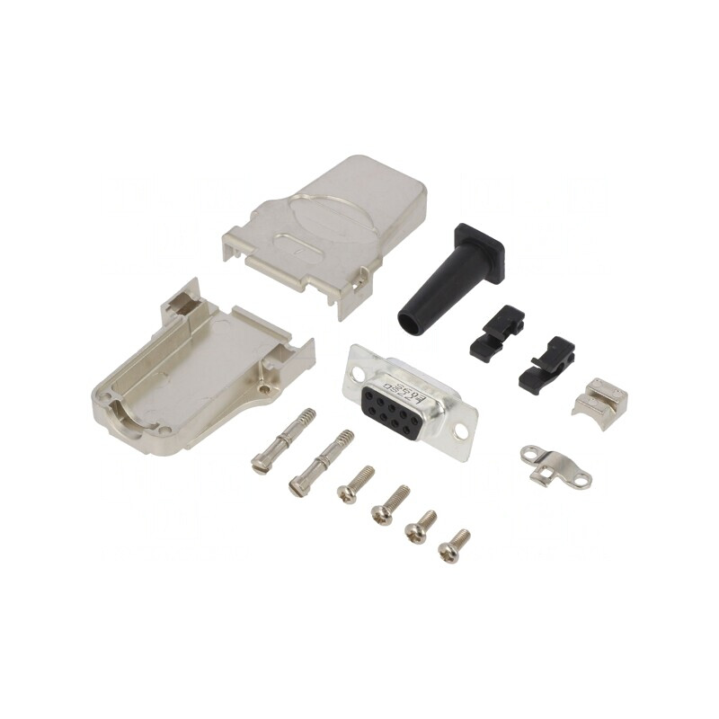 Conector D-Sub 9-Pini Mamă Lipire pe Cablu Gold Flash UNC 4-40 | Electronic-mag.ro | Componente Electronice