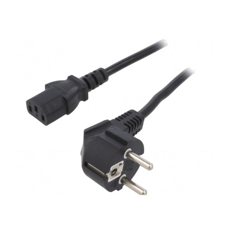 Cablu Alimentare 3x1mm2 cu Ștecăr în Unghi și Conector IEC C13 | Electronic-mag.ro | Componente Electronice