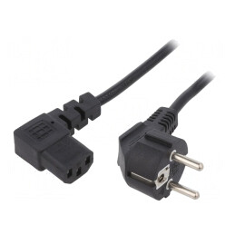 Cablu Alimentare 3x1mm2 Ștecăr Unghi - IEC C13 90° | Electronic-mag.ro | Componente Electronice