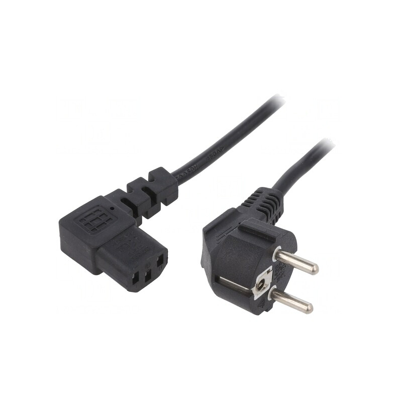 Cablu Alimentare 3x1mm2 Ștecăr Unghi - IEC C13 90° | Electronic-mag.ro | Componente Electronice