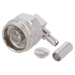 Mufă N tată unghi 90° 50Ω pentru cabluri coaxiale | Electronic-mag.ro | Componente Electronice