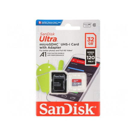 Card de Memorie microSDHC Android 32GB 120MB/s Class 10 UHS-I | Electronic-mag.ro | Componente Electronice