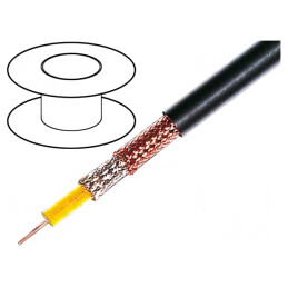 Cablu Coaxial RG6AU Negru 8,4mm PVC | Electronic-mag.ro | Componente Electronice