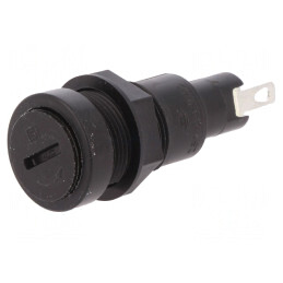Clemă siguranţe cilindrice 10A 250VAC neagră | Electronic-mag.ro | Componente Electronice