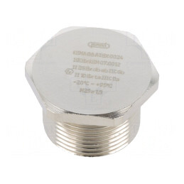 Capac de protecție M25 IP68 nichelat alamă | Electronic-mag.ro | Componente Electronice