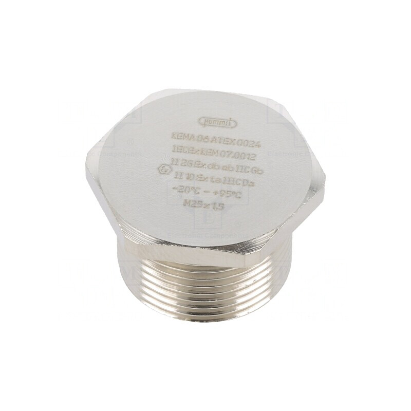 Capac de protecție M25 IP68 nichelat alamă | Electronic-mag.ro | Componente Electronice
