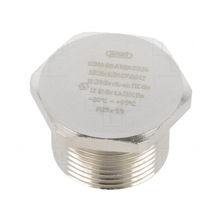 Capac de protecție M25 IP68 nichelat alamă | Electronic-mag.ro | Componente Electronice