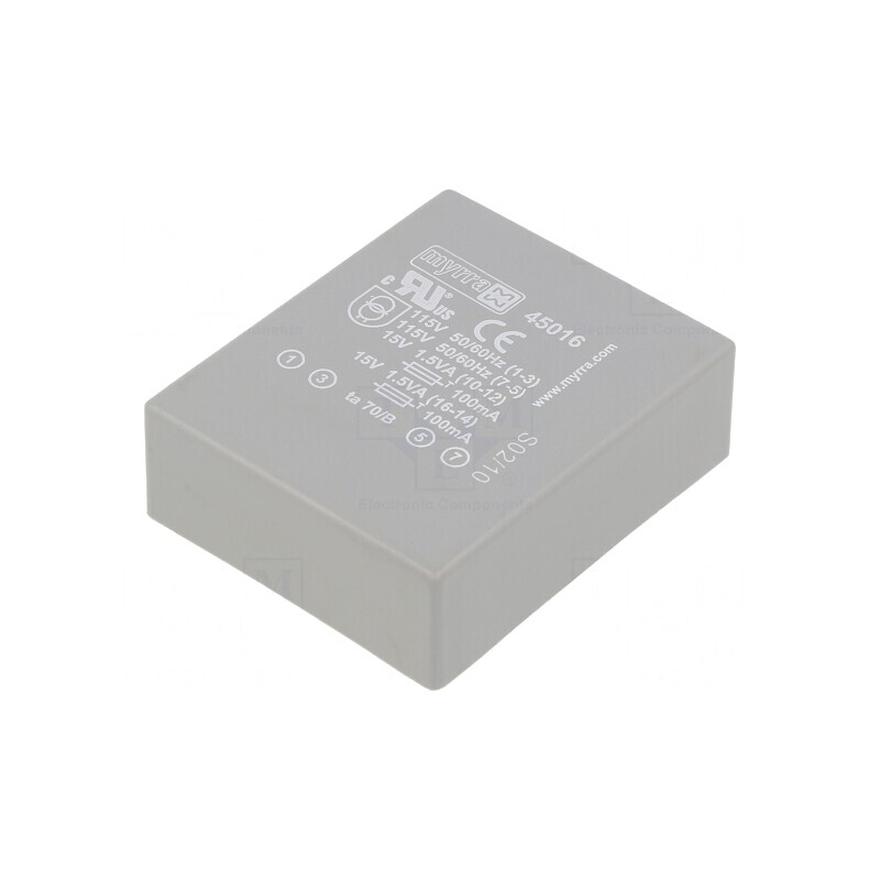 Transformator încapsulat 3VA 115/230V 15V 100mA | Electronic-mag.ro | Componente Electronice