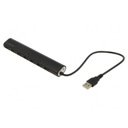 Hub USB 2.0 Negru 7 Porturi 0,3m | Electronic-mag.ro | Componente Electronice