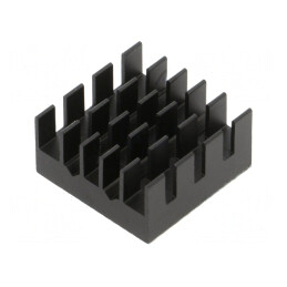 Radiator extrudat cu aripioare BGA negru 19mm x 19mm | Electronic-mag.ro | Componente Electronice