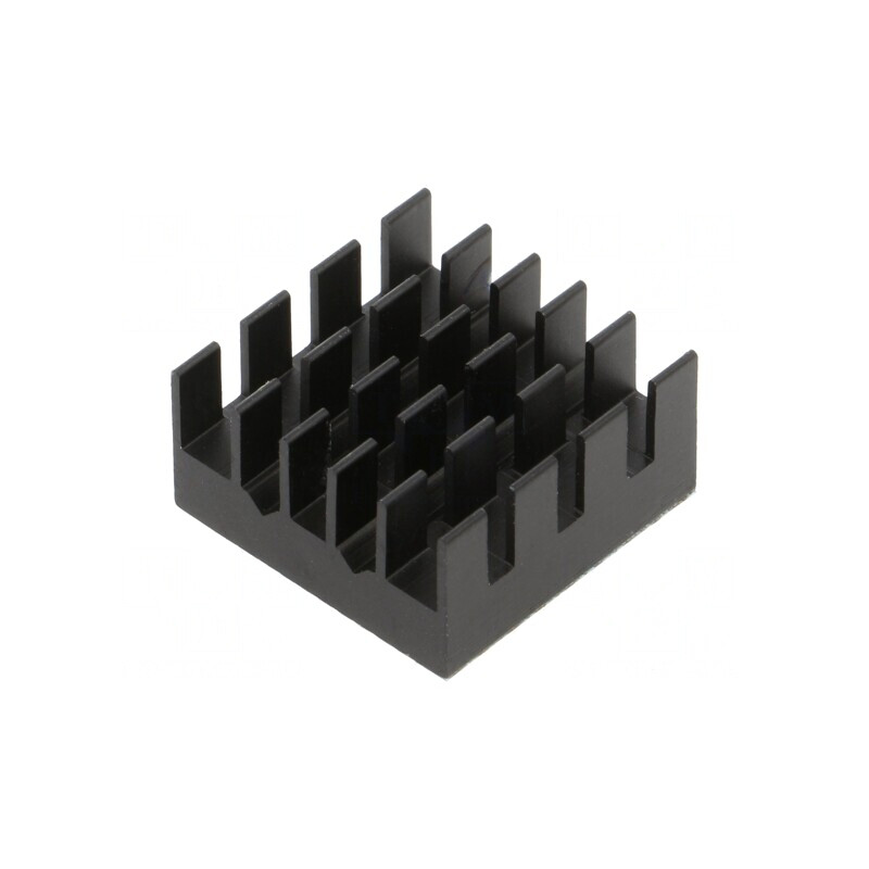 Radiator extrudat cu aripioare BGA negru 19mm x 19mm | Electronic-mag.ro | Componente Electronice