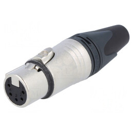 Mufă XLR Mamă 5 Pin Drept Pe Cablu Contacte Alamă | Electronic-mag.ro | Componente Electronice