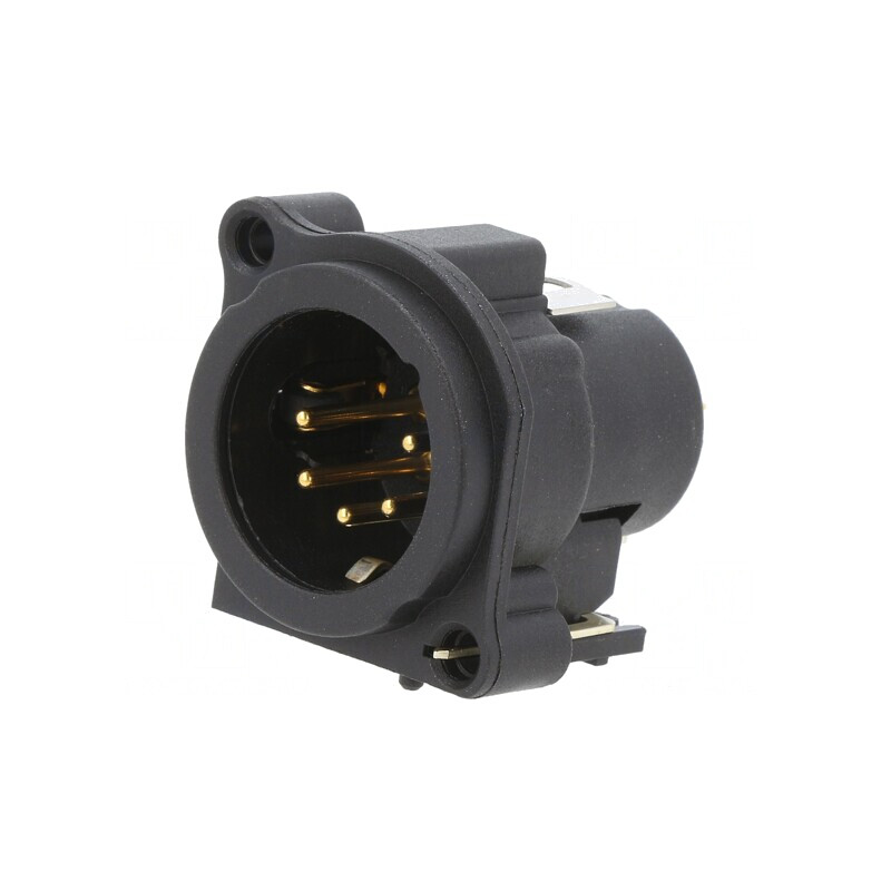 Soclu XLR Tată 5 Pin Negru 3A THT | Electronic-mag.ro | Componente Electronice