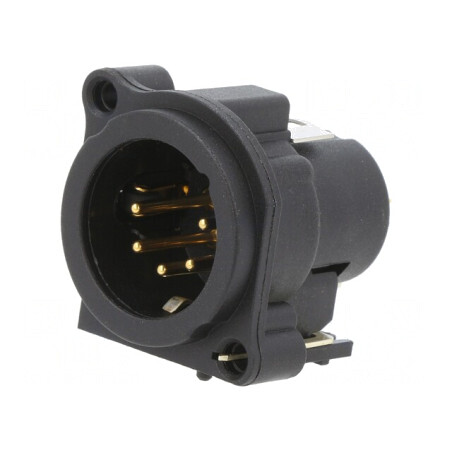 Soclu XLR Tată 5 Pin Negru 3A THT | Electronic-mag.ro | Componente Electronice