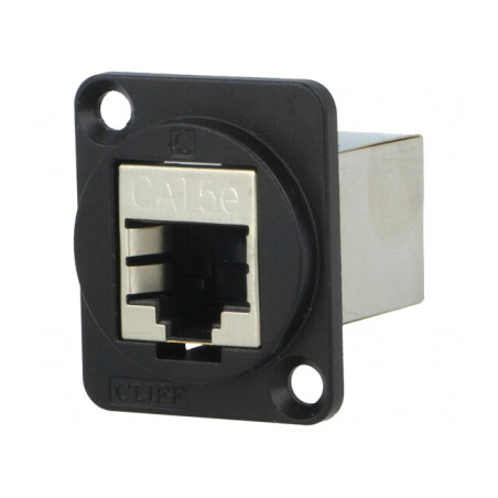 Adaptor FT Cat 5e Ecranat 8p8c Metal 19x24mm | Electronic-mag.ro | Componente Electronice