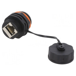 Adaptor Soclu RJ45 Ecranat Cat 6a 8p8c x2 | Electronic-mag.ro | Componente Electronice