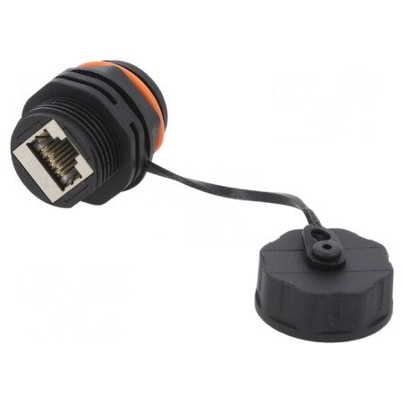 Adaptor Soclu RJ45 Ecranat Cat 6a 8p8c x2 | Electronic-mag.ro | Componente Electronice