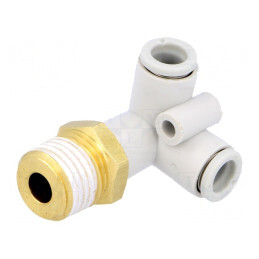 Teu Filetat unghi 90° Mufabil R 1/4 1-10 bar | Electronic-mag.ro | Componente Electronice