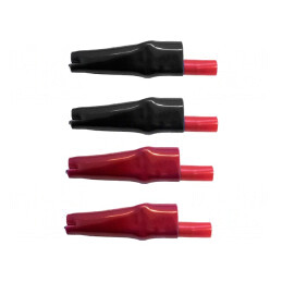 Set 4 Borne Crocodil 10A Negru/Roșu 4mm | Electronic-mag.ro | Componente Electronice