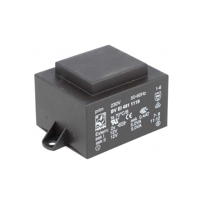 Transformator încapsulat 10VA 230V la 12V PCB | Electronic-mag.ro | Componente Electronice