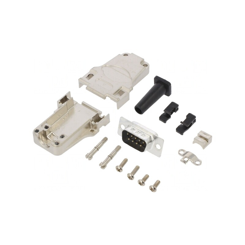 Conector D-Sub 9-Pin Tată Drept Lipire pe Cablu | Electronic-mag.ro | Componente Electronice