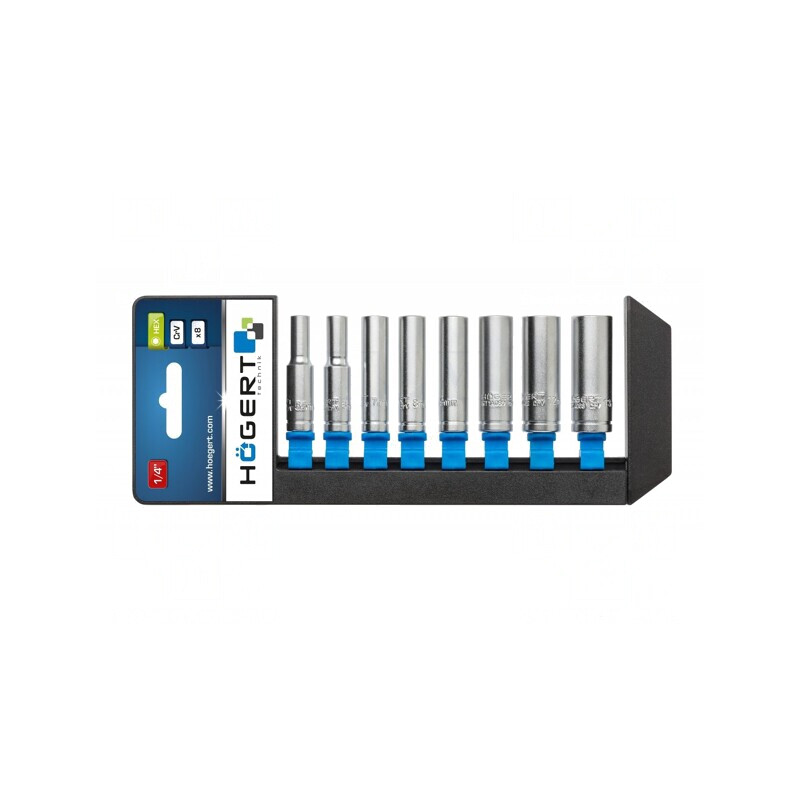 Set Chei Tubulare 6 Puncte 1/4 Lungă 8 Bucăți | Electronic-mag.ro | Componente Electronice